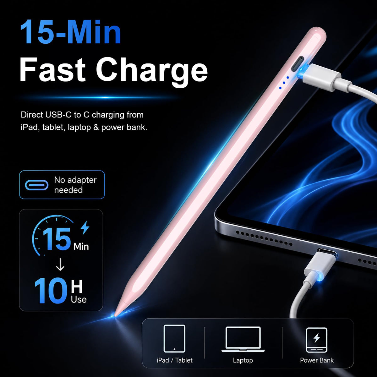 HATOKU Stylus Pen for Apple iPad 2018-2026 Magnetic for Note-Taking Drawing