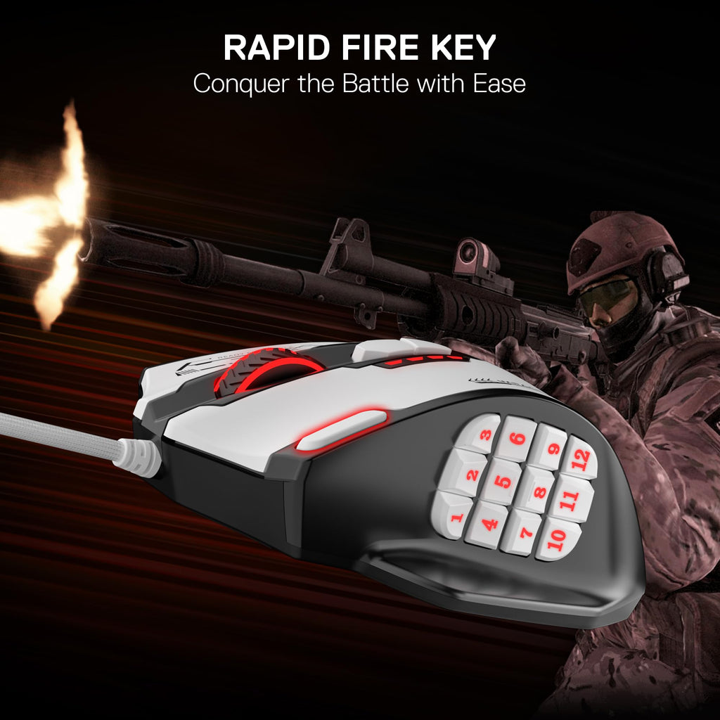 Redragon M908 Wired MMO RGB Gaming Mouse 12400 DPI Remapping Keys