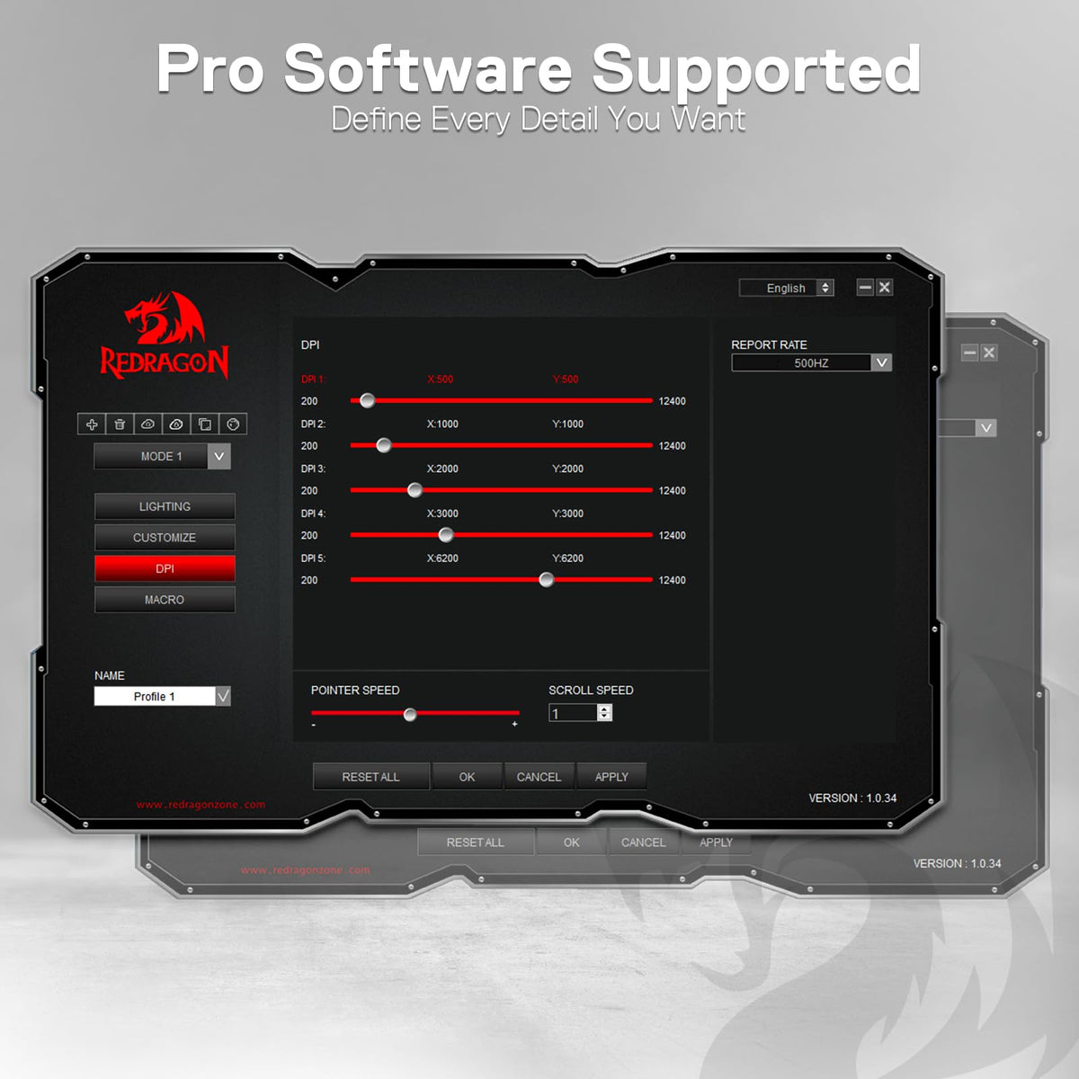 Redragon M908 Wired MMO RGB Gaming Mouse 12400 DPI Remapping Keys