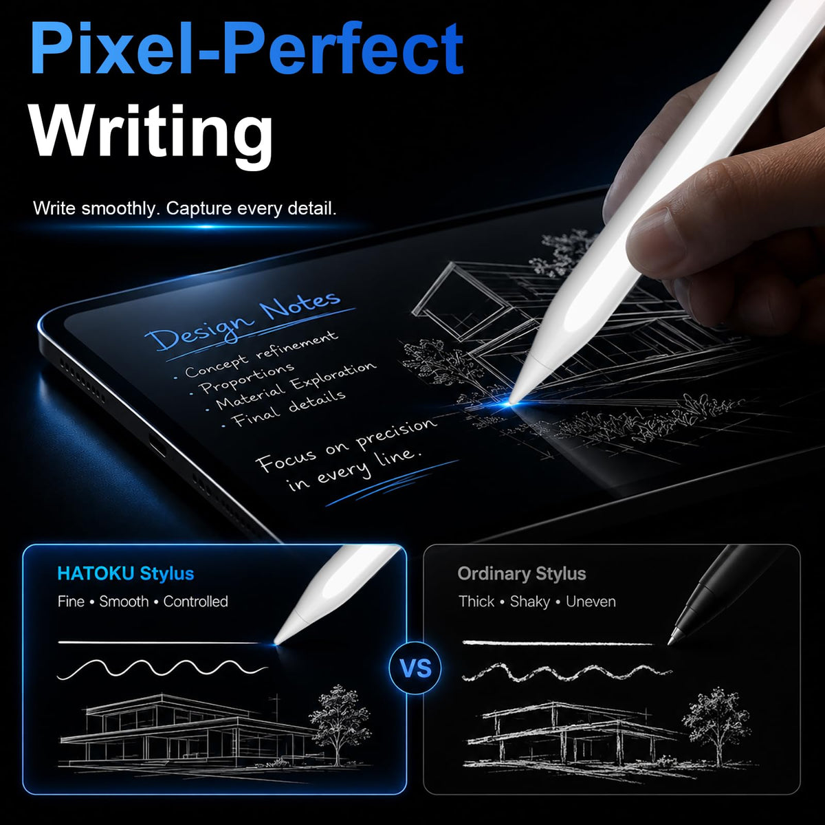 HATOKU Stylus Pen for Apple iPad 2018-2026 Magnetic for Note-Taking Drawing