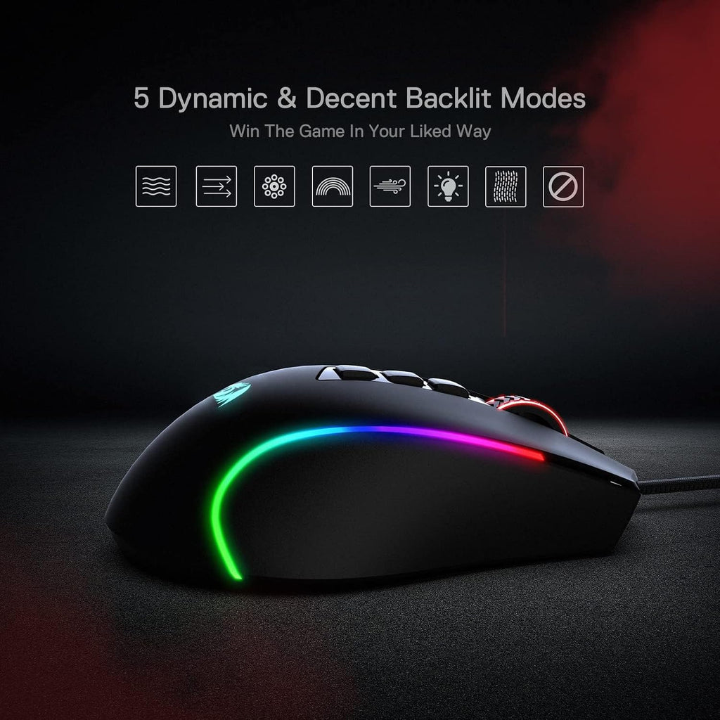 Redragon M612 Wired RGB Optical Gaming Mouse 8000 DPI Remapping Keys