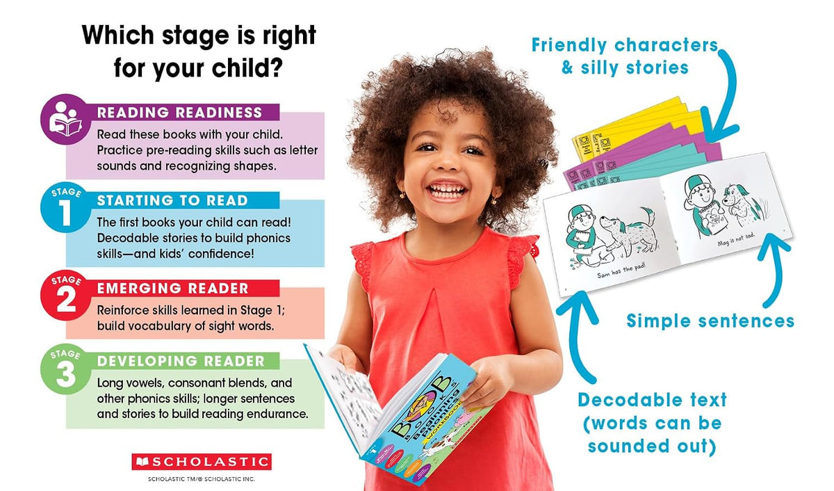 Bob Books - Set 1: Beginning Readers Box Set | Phonics, Ages 4 and up, Kindergarten (Stage 1: Starting to Read)