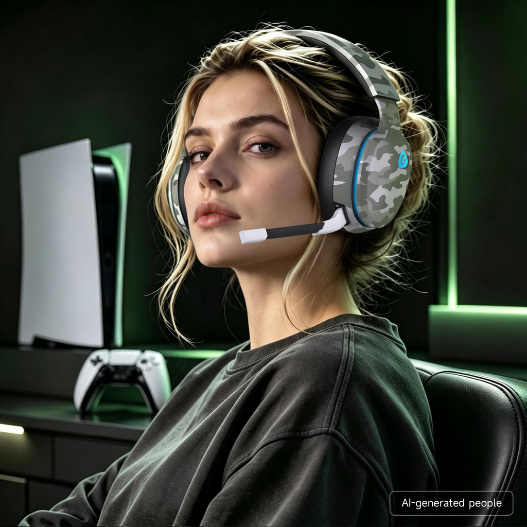 AOC 2.4GHz Wireless Gaming Headset for PS5, PS4, PC, Switch, 45Hr, White