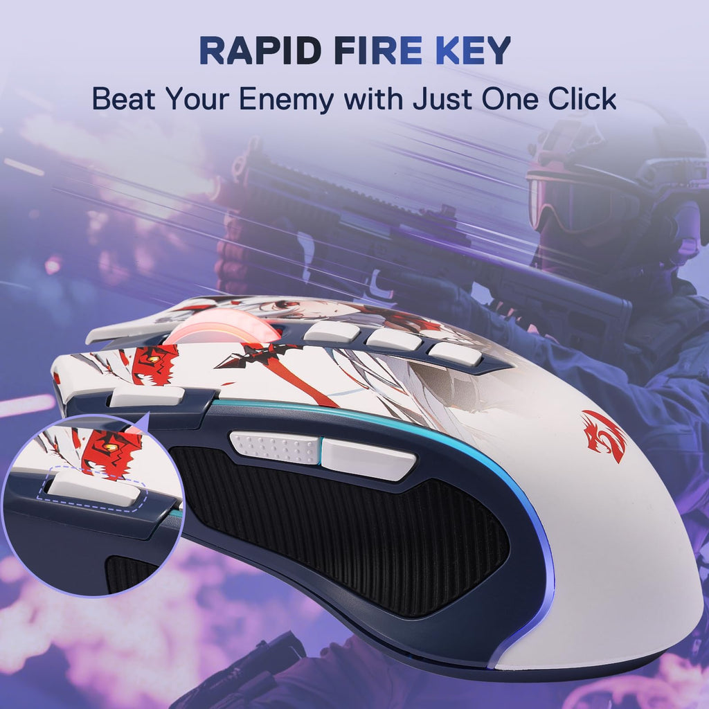 Redragon M612 Wired RGB Optical Gaming Mouse 8000 DPI Remapping Keys