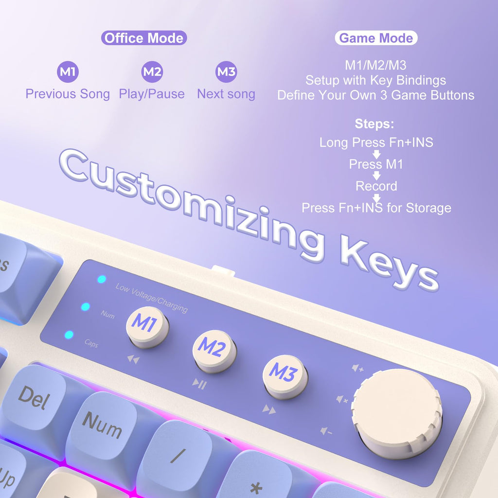 AULA 99 Key Keyboard, Wireless Gaming Keyboard Bluetooth Computer Keyboards