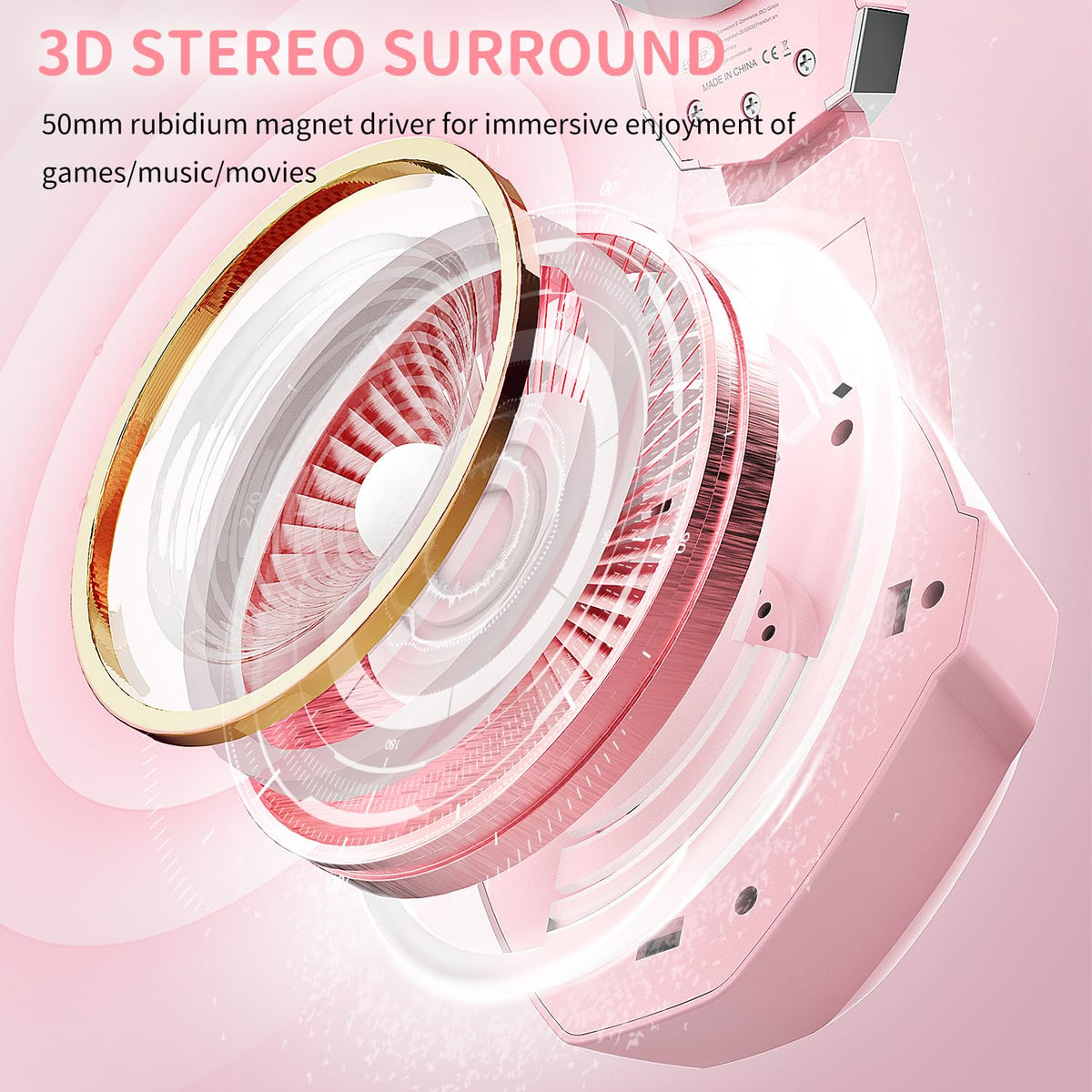 Ozeino Gaming Headset for PC, Ps4, Ps5, Xbox Headset with 7.1 Surround Sound Gaming Headphones with Noise Canceling Mic, LED Light Over Ear Headphones for Switch, Xbox Series X/S, Laptop, Mobile White