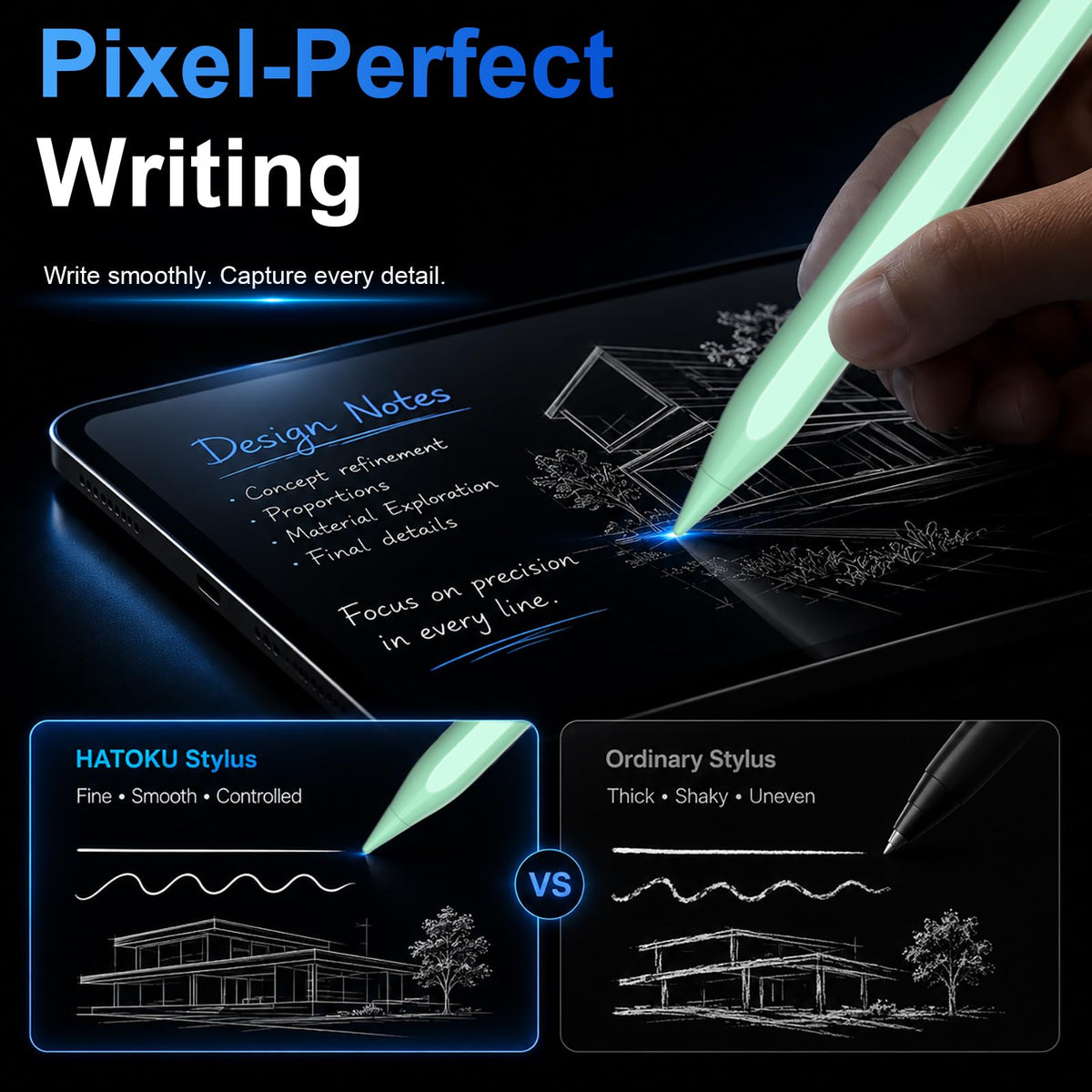 HATOKU Stylus Pen for Apple iPad 2018-2026 Magnetic for Note-Taking Drawing