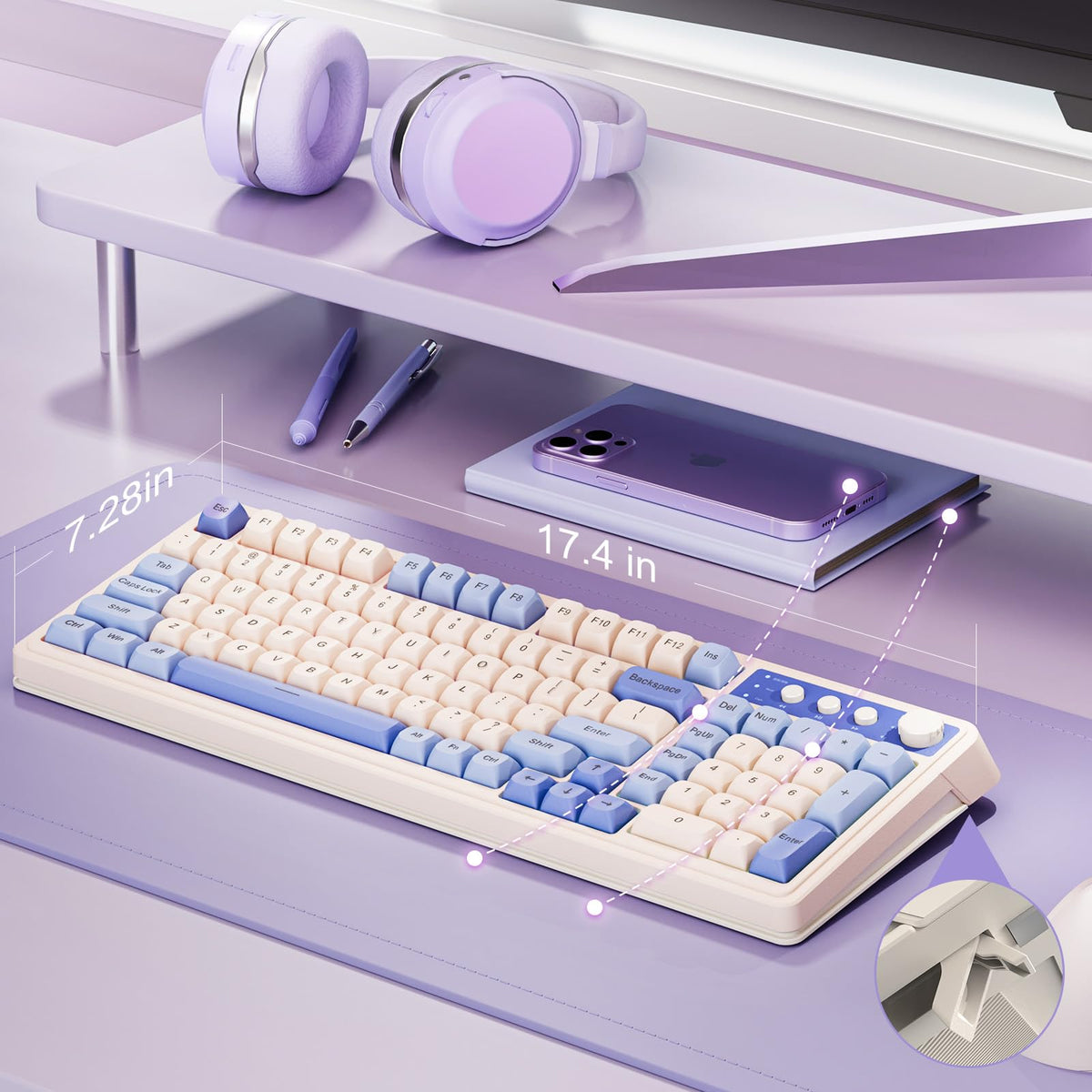 AULA 99 Key Keyboard, Wireless Gaming Keyboard Bluetooth Computer Keyboards