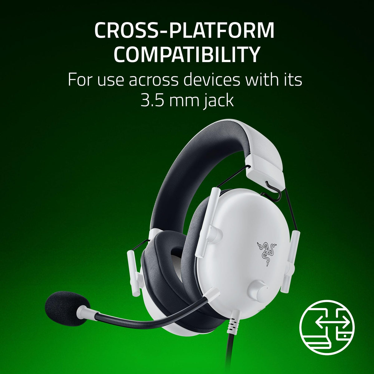 Razer BlackShark V2 X Wired PlayStation Gaming Headset, Black