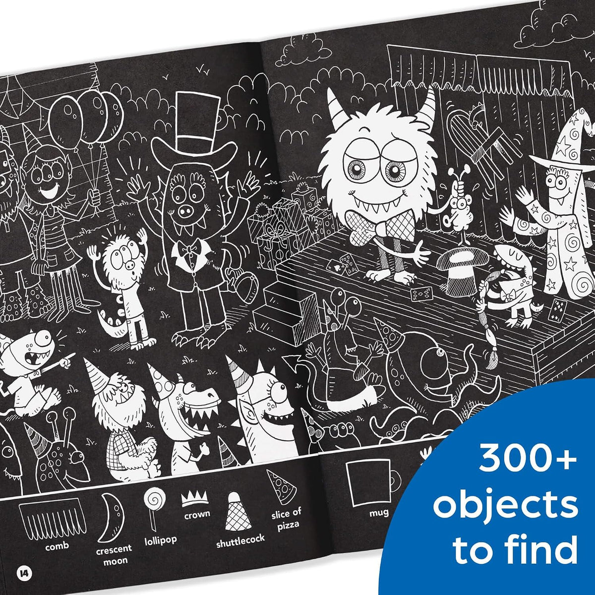 Halloween Hidden Pictures Puzzles to Highlight: Halloween Kids Book with Over 300 Hidden Objects to Seek and Find in Spooky White-on-Black Puzzles with Neon Highlighter