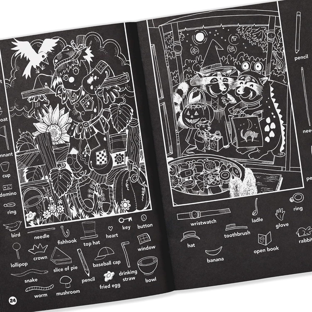Halloween Hidden Pictures Puzzles to Highlight: Halloween Kids Book with Over 300 Hidden Objects to Seek and Find in Spooky White-on-Black Puzzles with Neon Highlighter