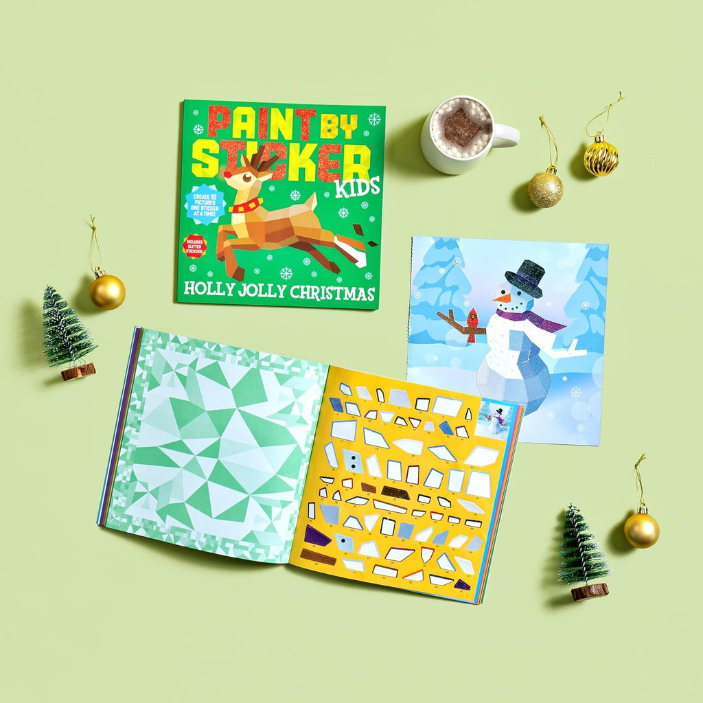 Paint by Sticker Kids (Official): Holly Jolly Christmas: Create 10 Pictures One Sticker at a Time! Includes Glitter Stickers