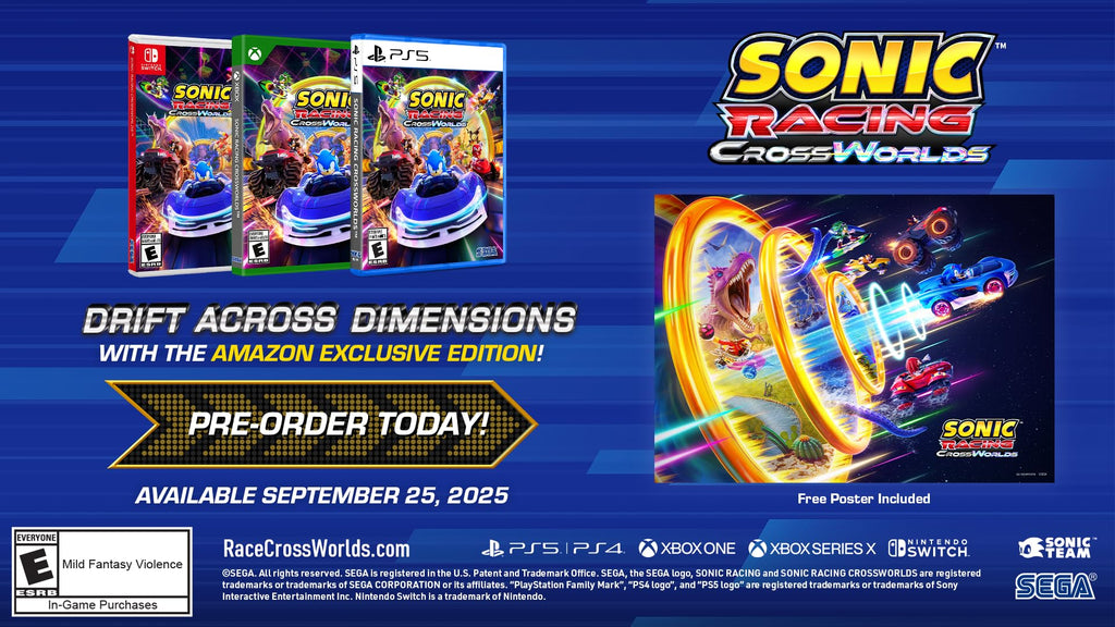 Sonic Racing: CrossWorlds Amazon Exclusive Edition - Nintendo Switch