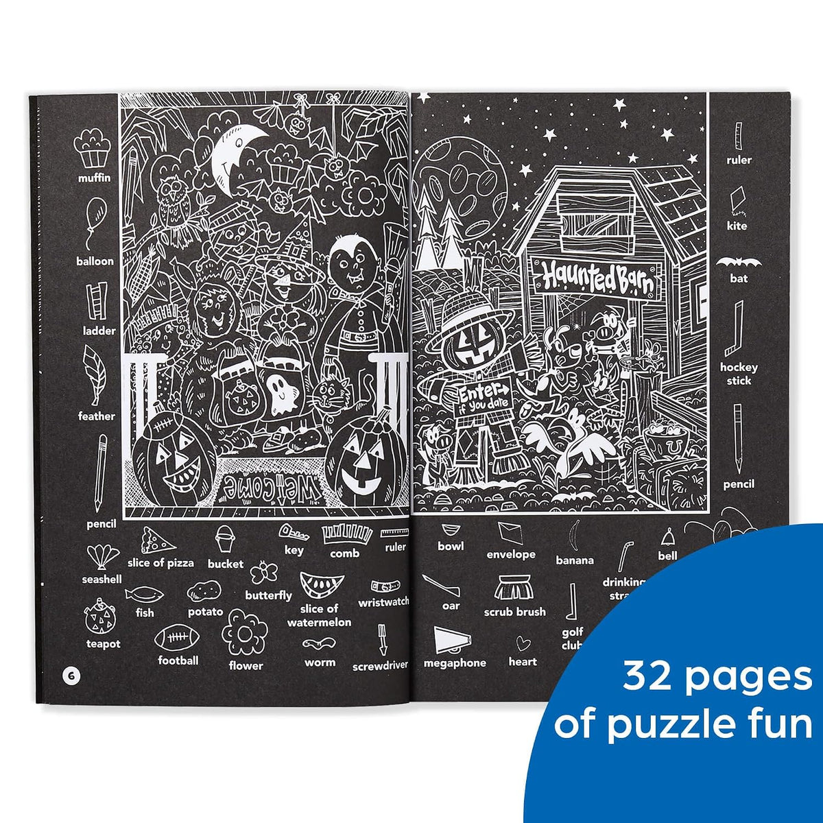 Halloween Hidden Pictures Puzzles to Highlight: Halloween Kids Book with Over 300 Hidden Objects to Seek and Find in Spooky White-on-Black Puzzles with Neon Highlighter