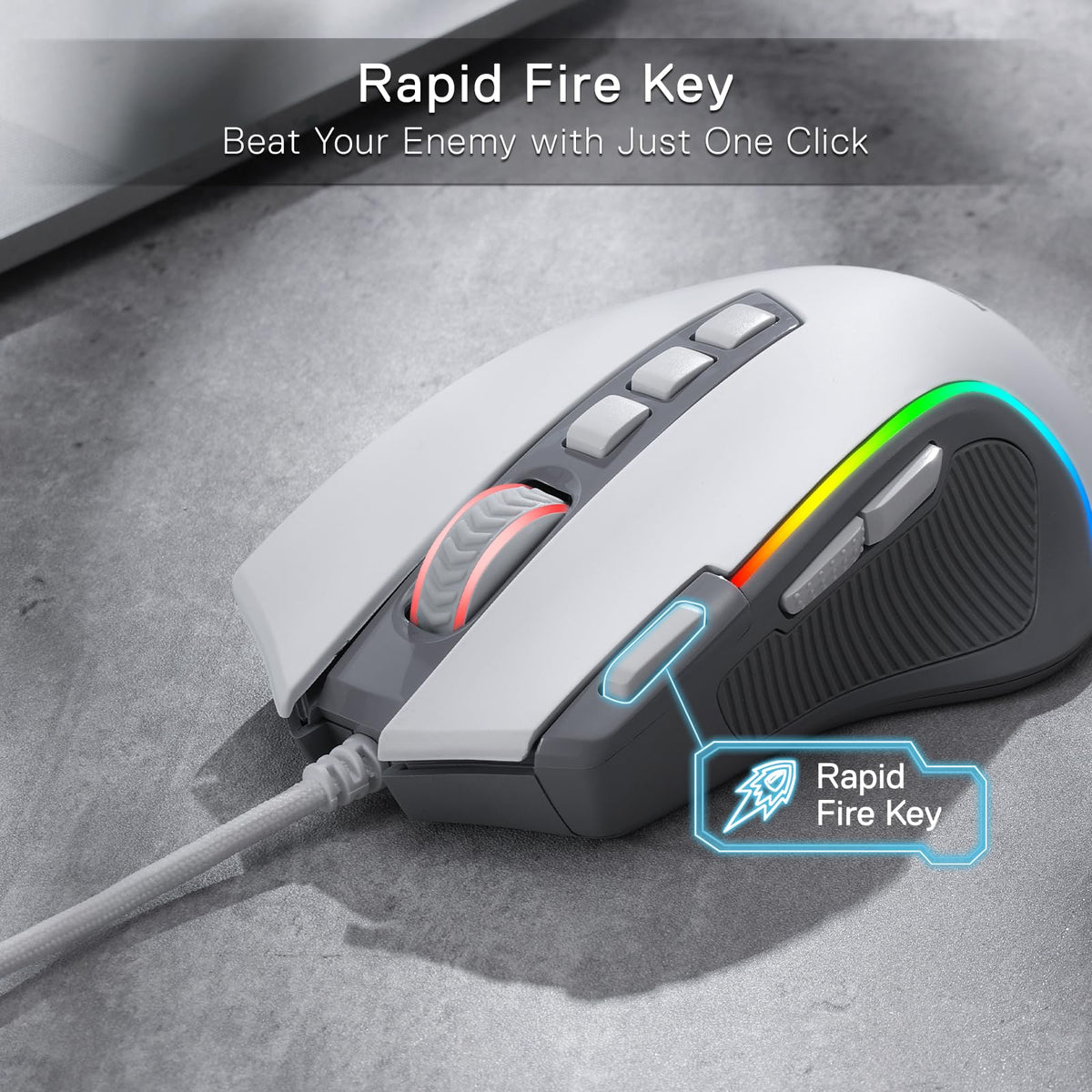 Redragon M612 Wired RGB Optical Gaming Mouse 8000 DPI Remapping Keys