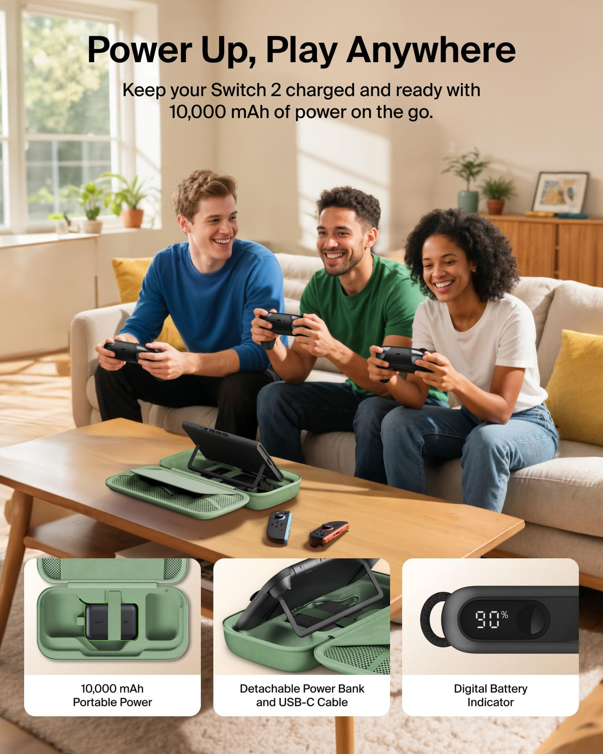 Belkin Nintendo Switch 2 Case, Slim Carrying Travel Bag with AirTag Holder