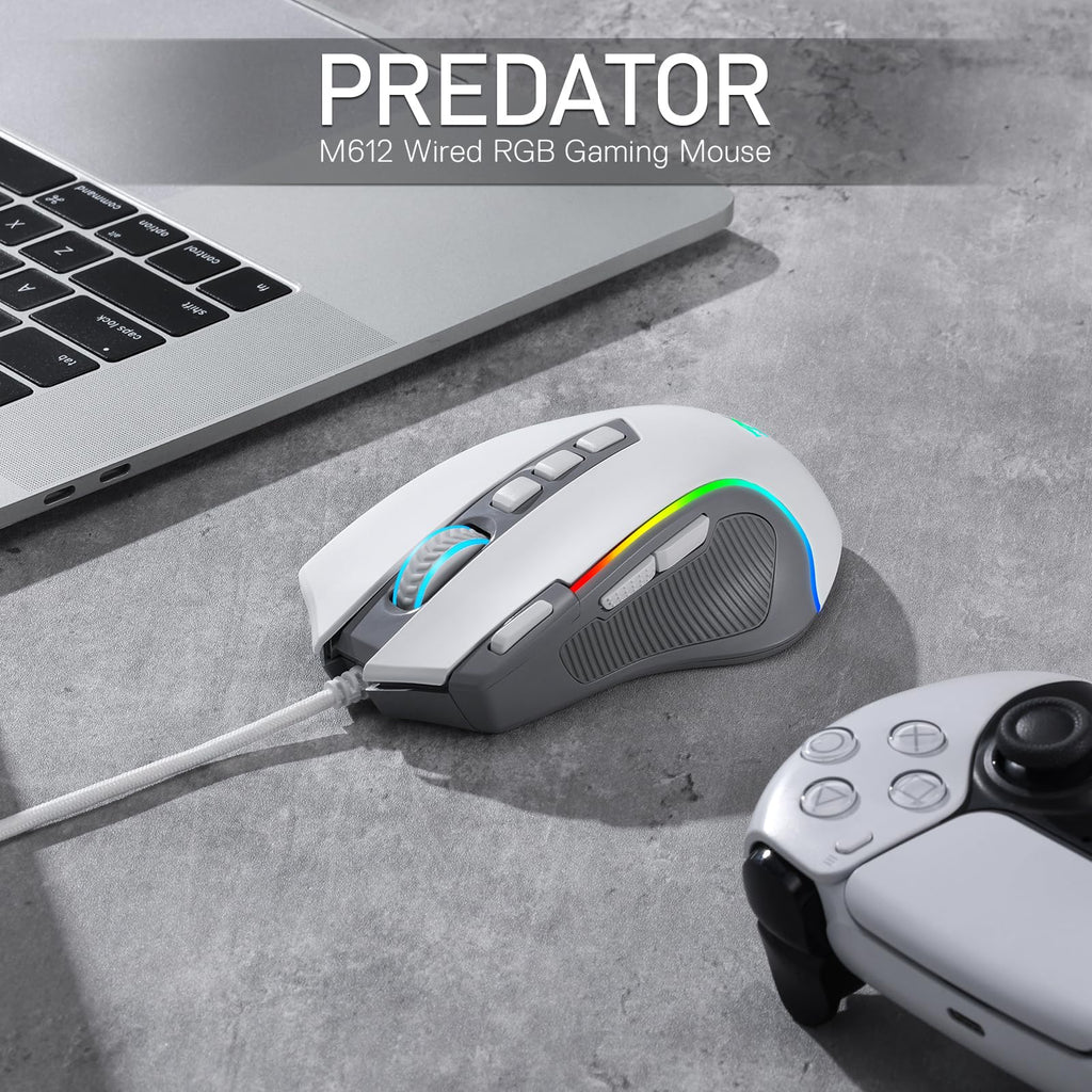 Redragon M612 Wired RGB Optical Gaming Mouse 8000 DPI Remapping Keys