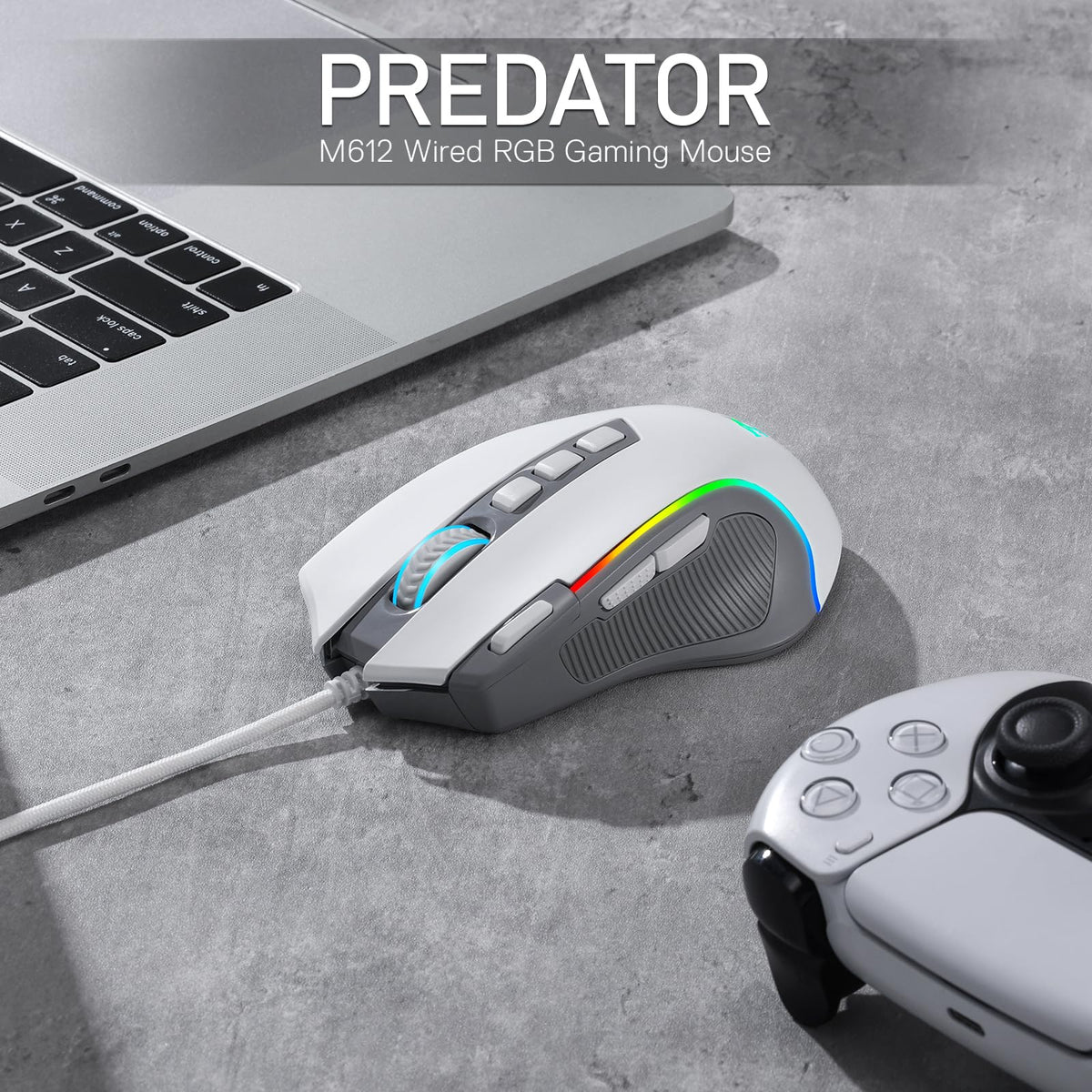 Redragon M612 Wired RGB Optical Gaming Mouse 8000 DPI Remapping Keys