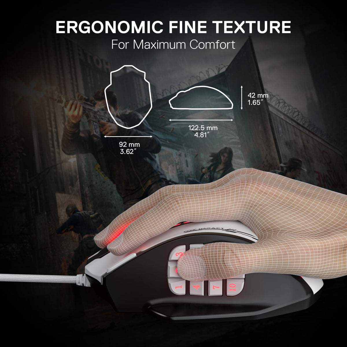 Redragon M908 Wired MMO RGB Gaming Mouse 12400 DPI Remapping Keys