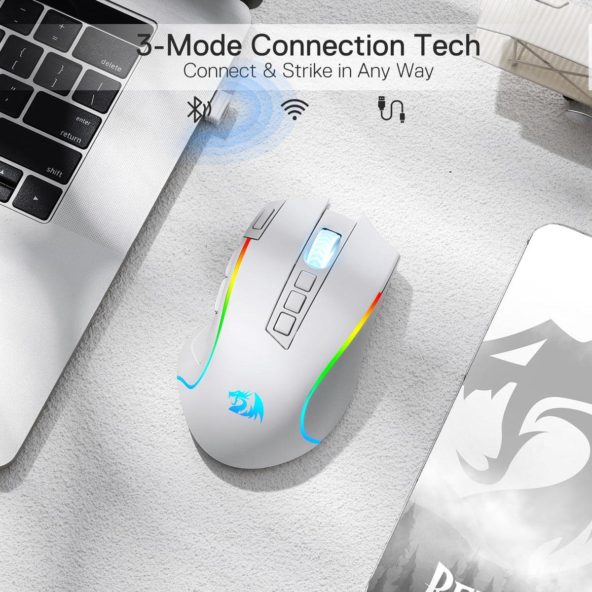 Redragon M612 Wired RGB Optical Gaming Mouse 8000 DPI Remapping Keys