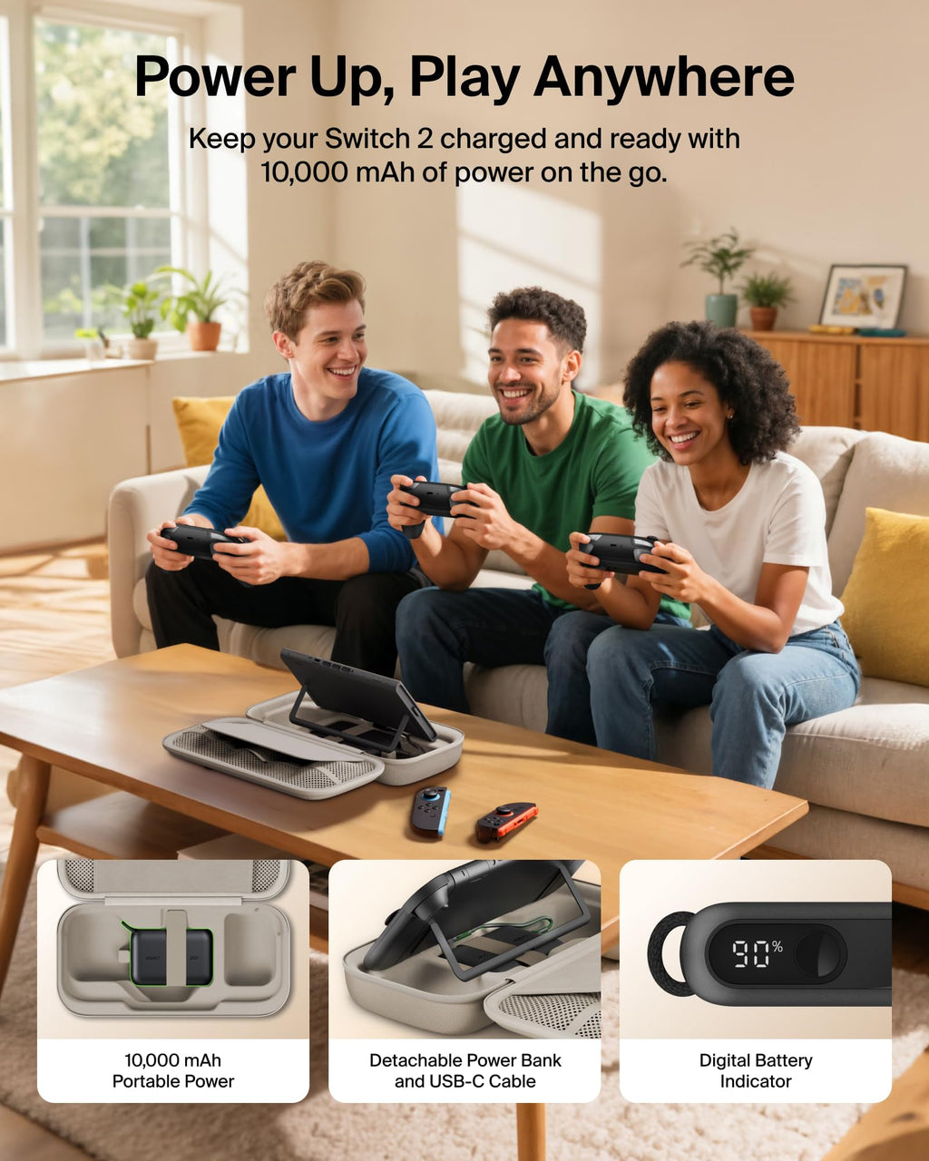 Belkin Nintendo Switch 2 Case, Slim Carrying Travel Bag with AirTag Holder