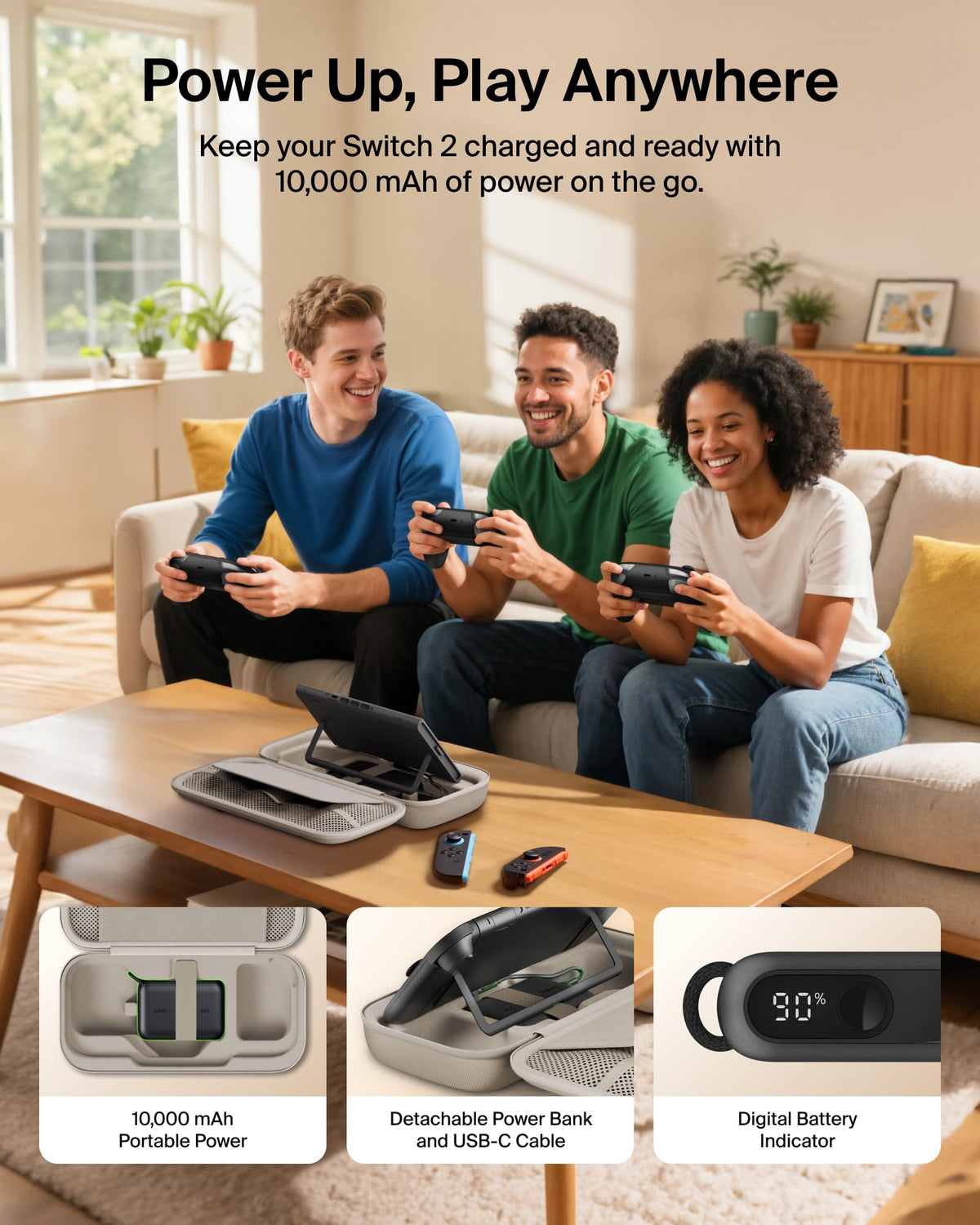 Belkin Nintendo Switch 2 Case, Slim Carrying Travel Bag with AirTag Holder